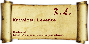 Krivácsy Levente névjegykártya
