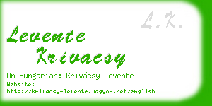 levente krivacsy business card