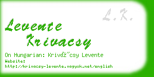 levente krivacsy business card